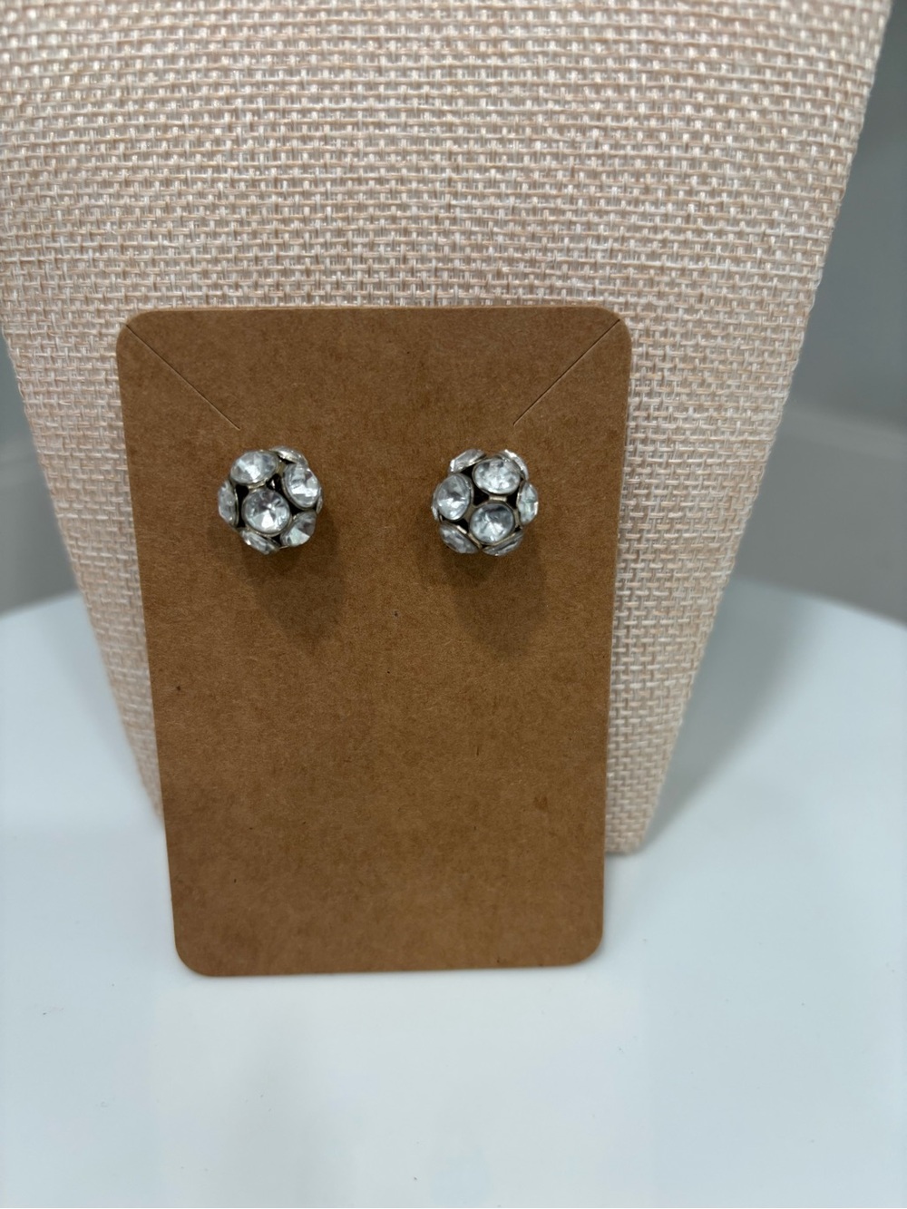 Crystal Cluster Stud Earrings - Clear Rhinestone